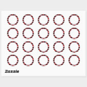 Sticker Rond Stickers, Coeurs et Stripes de Saint Valentin (Feuille)