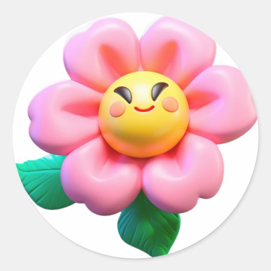 Sticker Rond "Stickers Design Fleur" (Devant)