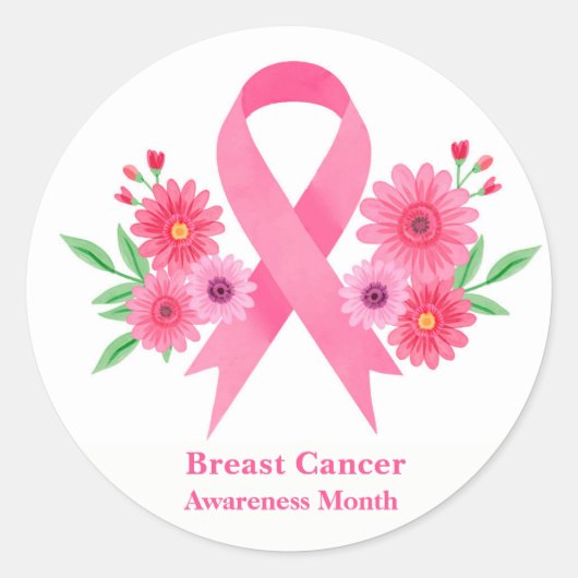 Sticker Rond Stickers-Ruban rose (Devant)