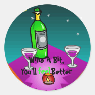 Sticker Rond Stickers, Vins Un Peu, Tu te sentiras mieux