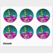 Sticker Rond Stickers, Vins Un Peu, Tu te sentiras mieux (Feuille)