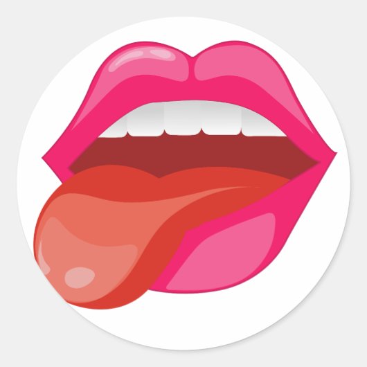 Sticker Rond Sticking out out the language (Devant)