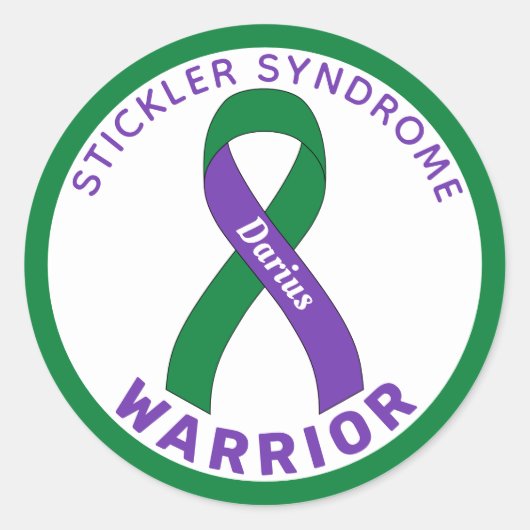 Sticker Rond Stickler Syndrome Guerrier Ruban blanc (Devant)