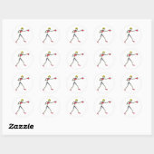 Sticker Rond Stickman Boxe (Feuille)