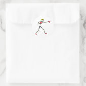 Sticker Rond Stickman Boxe (Sac)