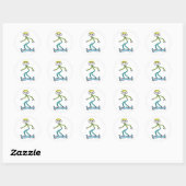 Sticker Rond Stickman Hoverboard (Feuille)