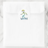 Sticker Rond Stickman Hoverboard (Sac)
