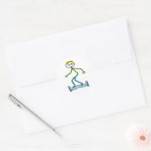 Sticker Rond Stickman Hoverboard (Enveloppe)