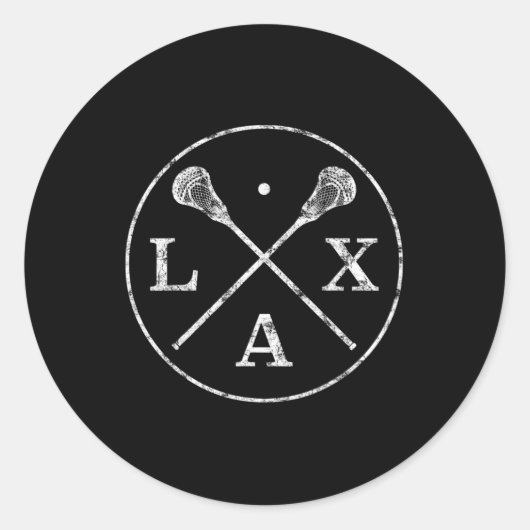 Sticker Rond Sticks de crosse Emblem I Tee pour les joueurs LAX (Devant)