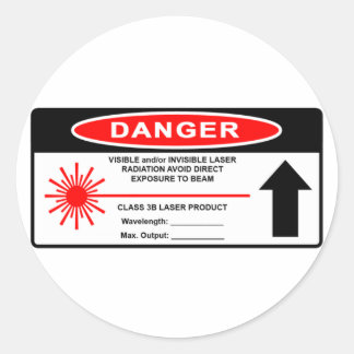 Sticker Rond Sticleur d'avertissement laser de classe 3B
