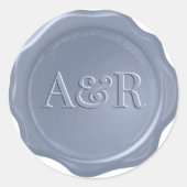 Sticker Rond Sticleur de cire bleue, monogramme, (Devant)