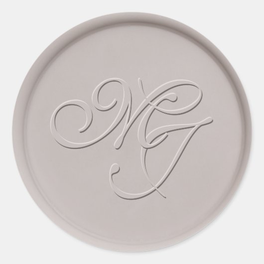 Sticker Rond Sticleur de cire d'argile initiale Monogramme (Devant)