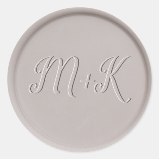 Sticker Rond Sticleur de cire d'argile initiale Monogramme (Devant)