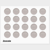 Sticker Rond Sticleur de cire d'argile initiale Monogramme (Feuille)
