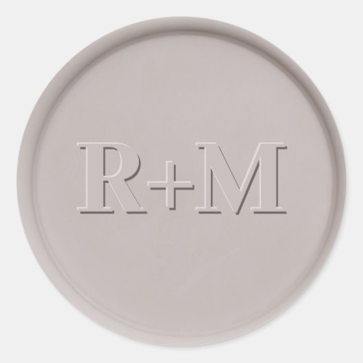 Sticker Rond Sticleur de cire d'argile initiale Monogramme (Devant)