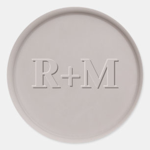 Sticker Rond Sticleur de cire d'argile initiale Monogramme