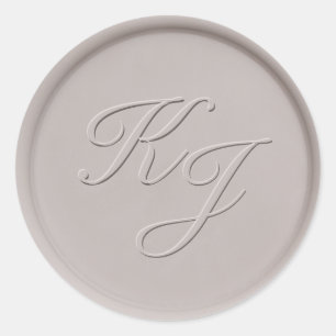 Sticker Rond Sticleur de cire d'argile initiale Monogramme