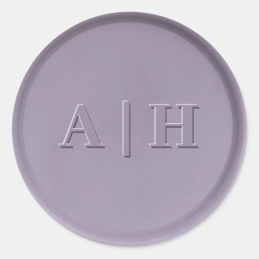 Sticker Rond Sticleur de cire de lavande initiale Monogramme (Devant)