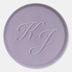 Sticker Rond Sticleur de cire de lavande initiale Monogramme