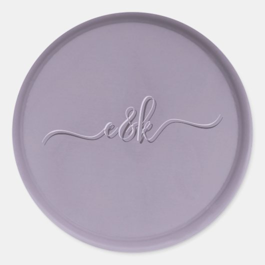 Sticker Rond Sticleur de cire de lavande initiale Monogramme (Devant)