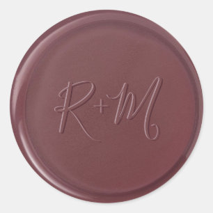Sticker Rond Sticleur de cire de mûre initiale Monogramme