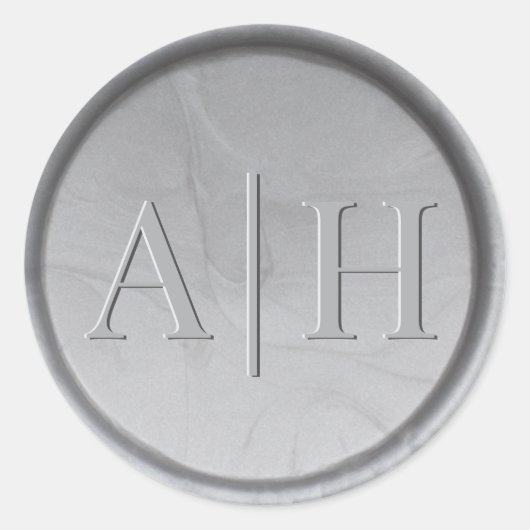 Sticker Rond Sticleur de cire en argent Monogramme (Devant)