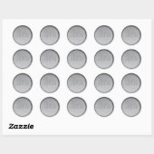 Sticker Rond Sticleur de cire en argent Monogramme (Feuille)