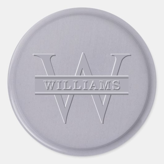 Sticker Rond Sticleur de cire gris monogramme (Devant)