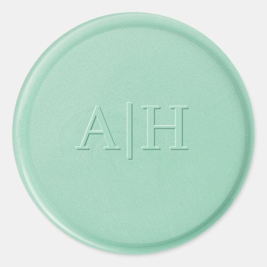 Sticker Rond Sticleur de cire vert Monogramme initial (Devant)