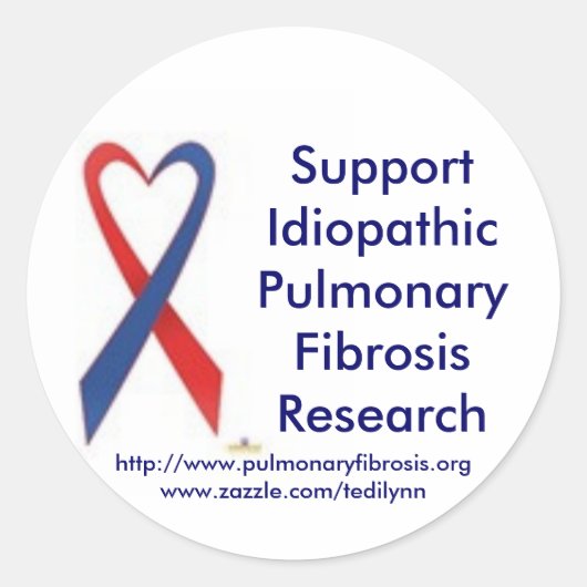 Sticker Rond Sticleur de fibrose pulmonaire (Devant)