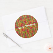Sticker Rond Sticleur de Flocon de Neige Plaid & Stripes Rouge  (Enveloppe)