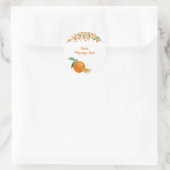 Sticker Rond Sticleur de message d'aquarelle orange Citrus (Sac)