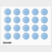 Sticker Rond Sticleur de sceau de cire bleu monogramme (Feuille)