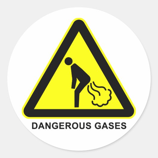 Sticker Rond Sticleur de signalisation d'avertissement des gaz (Devant)