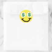 Sticker Rond Sticleur des yeux de signe dollar (Sac)