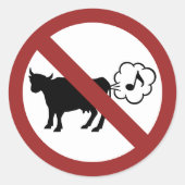 Sticker Rond Sticleur d'icône de méthane de vache (Devant)