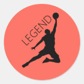 Sticker Rond Sticleur du joueur de basketball Silhouette (Devant)