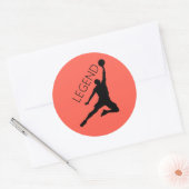 Sticker Rond Sticleur du joueur de basketball Silhouette (Enveloppe)