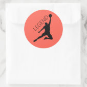 Sticker Rond Sticleur du joueur de basketball Silhouette (Sac)