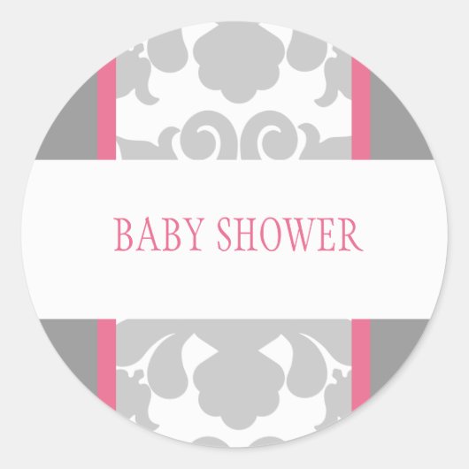 Sticker Rond Sticleur en ruban gris-floral rose (Devant)