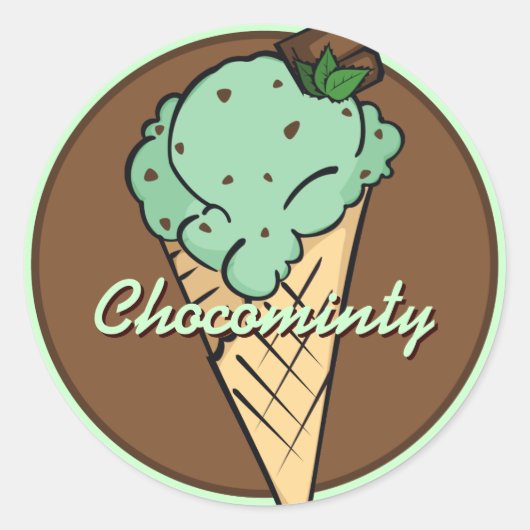 Sticker Rond Sticleur Icecream Choco-Chip (Devant)