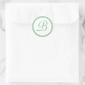 Sticker Rond Sticleur initial simple vert point Monogramme (Sac)