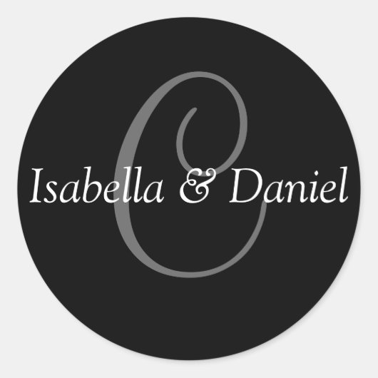 Sticker Rond Sticleur Mariage Monogramme C (Devant)