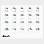 Sticker Rond Sticleur Mariage rond Monogramme de branche d'aqua (Feuille)