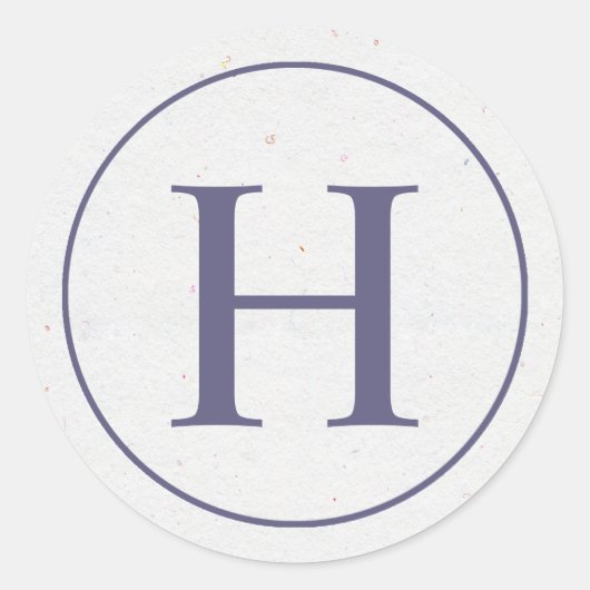 Sticker Rond Sticleur Monogramme à anneaux de lavande (Devant)