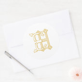 Sticker Rond Sticleur Monogramme EH ou HE Monogramme (Enveloppe)