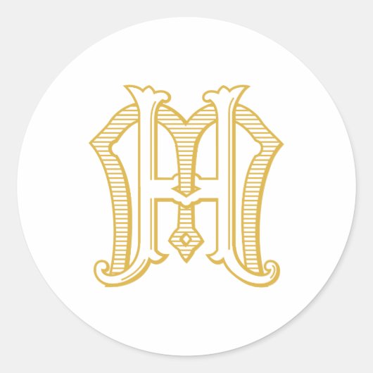 Sticker Rond Sticleur monogramme MH ou monogramme HM (Devant)