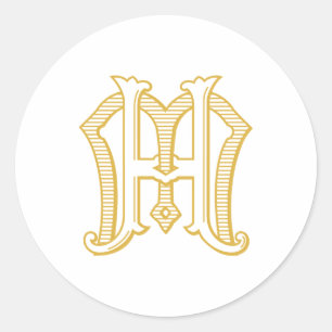 Sticker Rond Sticleur monogramme MH ou monogramme HM