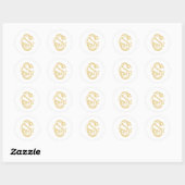 Sticker Rond Sticleur Monogramme SG ou Monogramme GS (Feuille)
