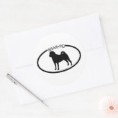 Sticker Rond Sticleur noir Shar Pei Silhouette (Enveloppe)
